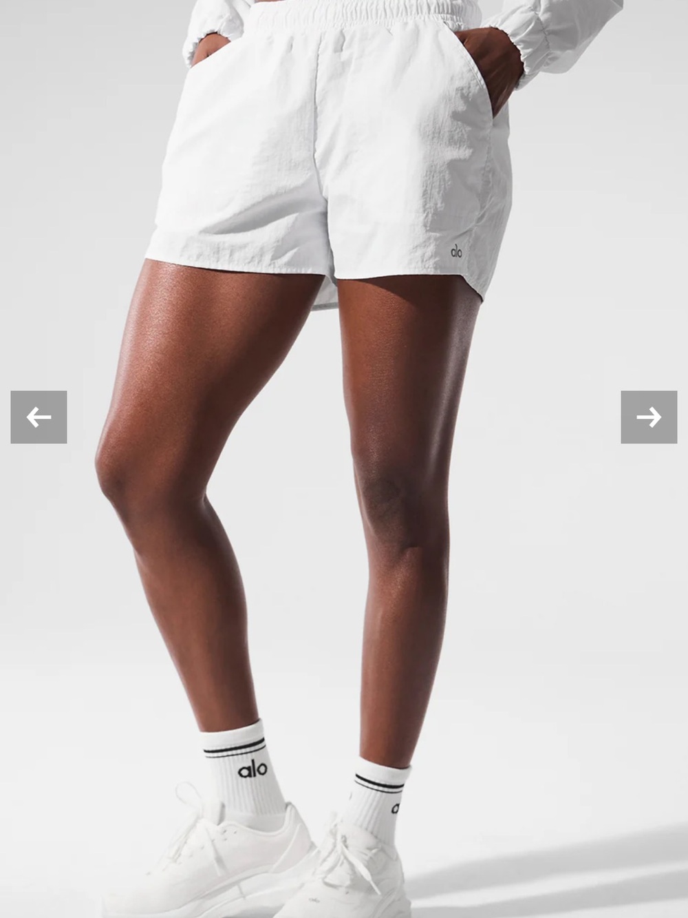 ALO Yoga White Athletic Shorts